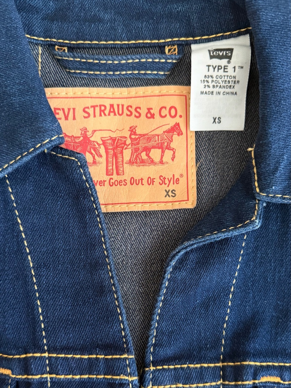 Levi’s Type 1 Jean Dress Sleeveless Dark Blue Denim Dress - Classic Button-Front - Picture 4 of 6